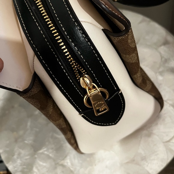 Coach Brown and Black Signature Satchel - Picture 9 of 11